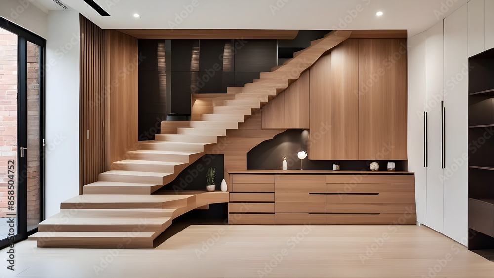 Luxury contemporary interior design in a multi storey home with sleek ...