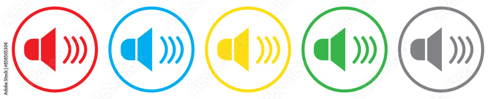 Speaker Set Icon. Sound Icon. volume icon vector illustration Speaker Set Icon. Sound Icon. volume icon vector illustration