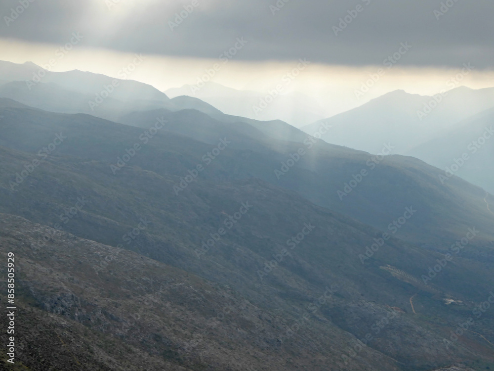 Fototapeta premium Aerial view of the Mountains above Loja in Spain