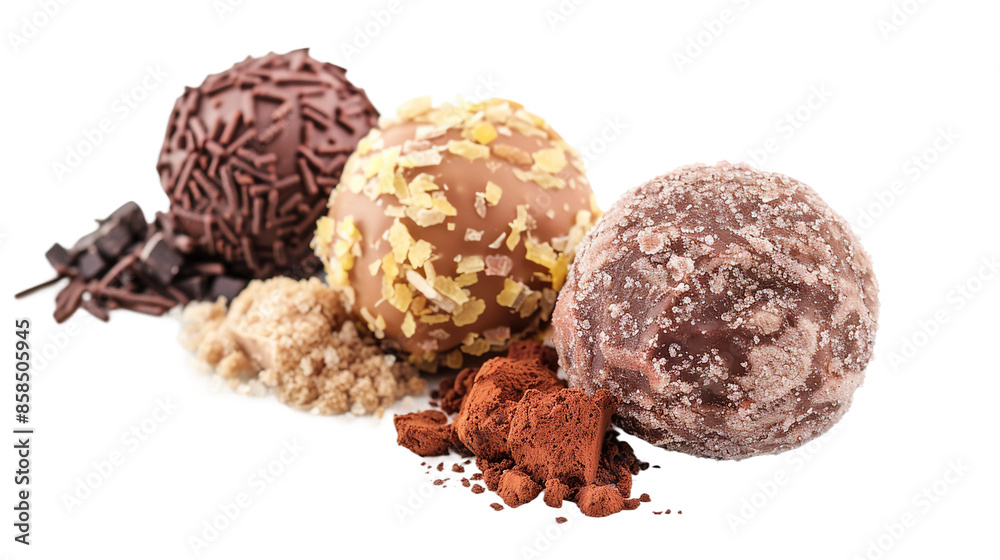 Authentic Bossche Bol Pastry, Dutch Chocolate Cream Puff on Transparent Background, Ideal for European Culinary Blogs and Bakery Menus