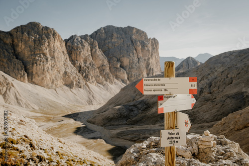 Dolomites Hiking Trail Sign
