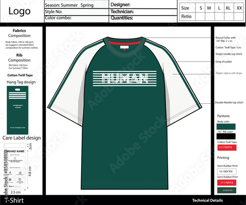 t- shirt tech pack design template . vector format
