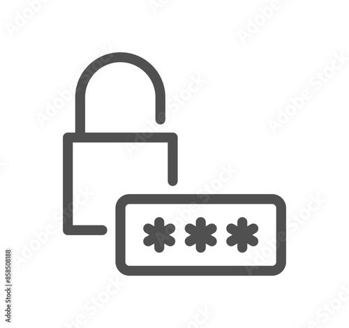 Password related icon outline and linear vector.
