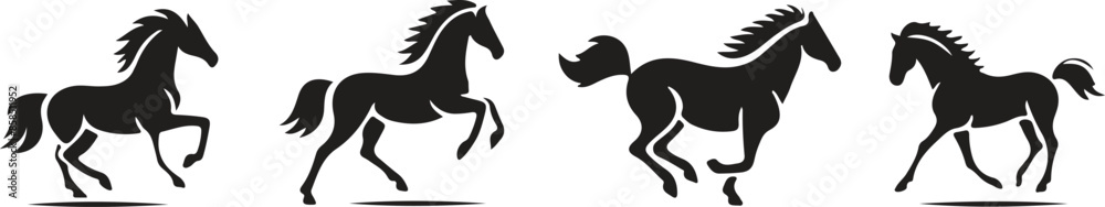 Fototapeta premium black and white horse