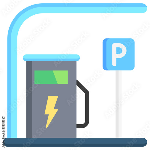 parking multi color icon, related to EV, electric vehicle, transportation, electric car and technology theme. use for modern concept, web and app development