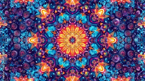 Wallpaper Mural Abstract geometric kaleidoscope pattern Torontodigital.ca