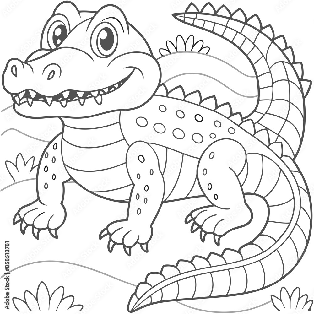Obraz premium Fun Crocodile Coloring Pages for Kids and Adults to Enjoy