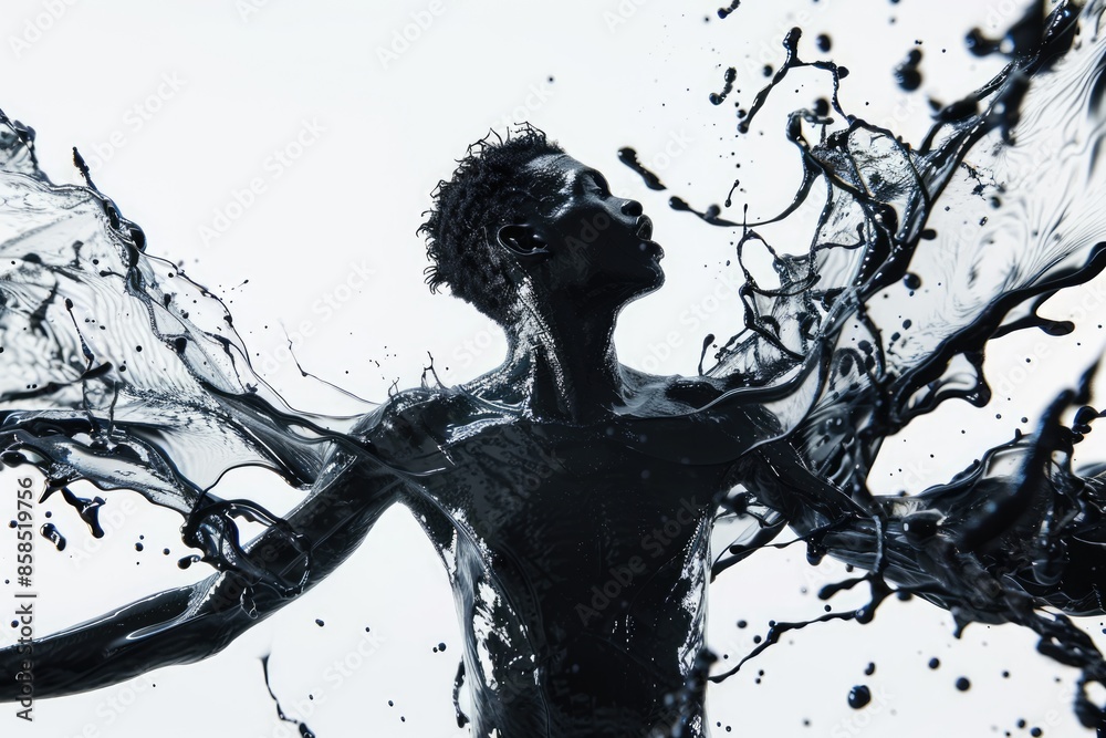 black man dancing in front of a white background black man dancing in front of a white background