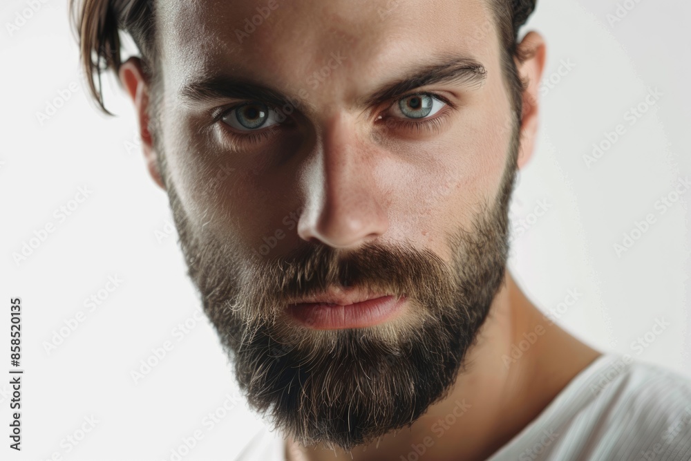 Attractive young man with stylish beard on white background. Attractive young man with stylish beard on white background.