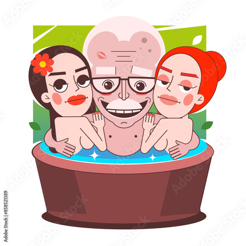 Young couple enjoying outdoor jacuzzi hot tub toasting
