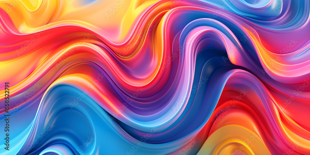 Dynamic abstract background with swirling rainbow colors and fluid shapes, perfect for vibrant and energetic product presentations Dynamic abstract background with swirling rainbow colors and fluid shapes, perfect for vibrant and energetic product presentations