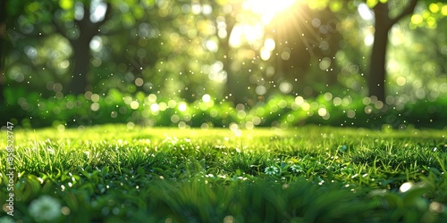 Lush Green Garden Grass in Close-Up