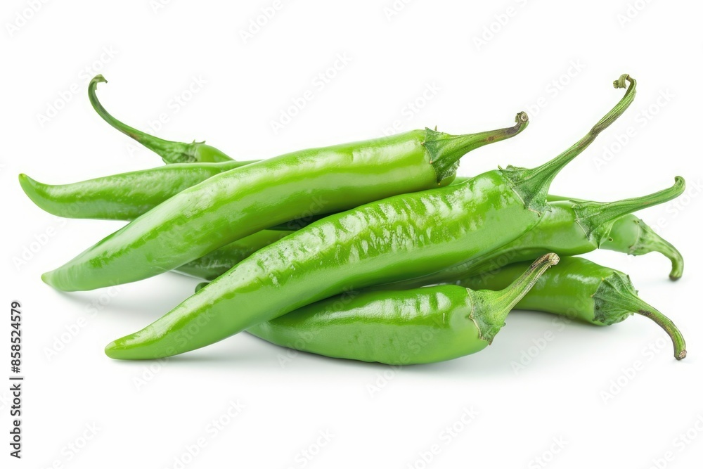 green chili pepper isolated on a white background green chili pepper isolated on a white background