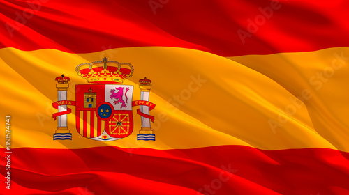 Spanish flag, made of silk fabric