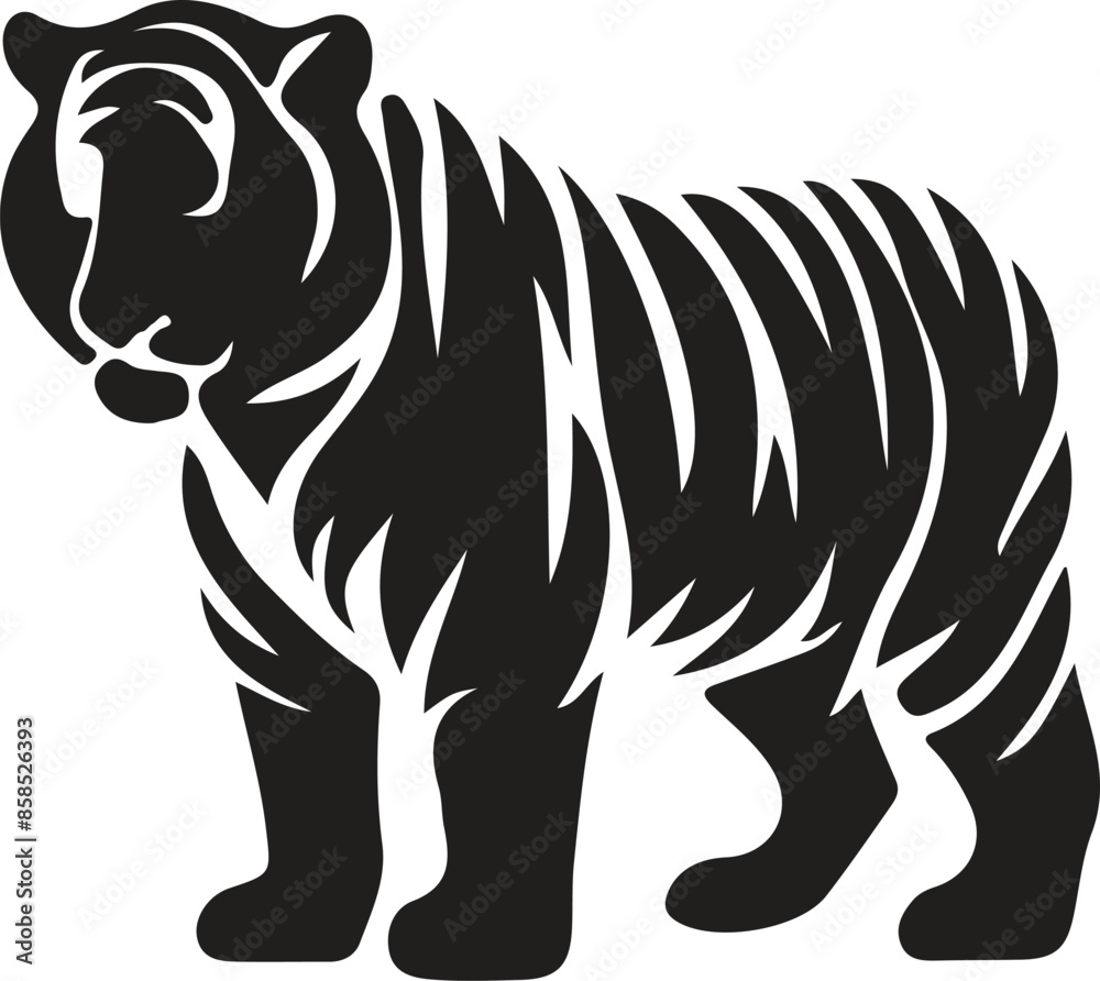 Obraz premium white tiger cartoon