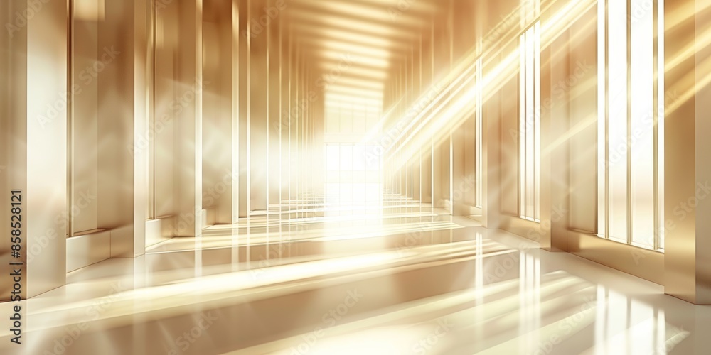 Obraz premium Abstract background of light office space with blurred lines, neutral tones, and smooth texture