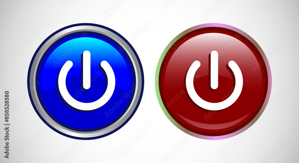 Start icon power button design illustration Start icon power button design illustration