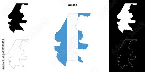 Quiche department outline map set