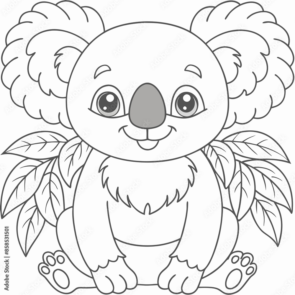 Fototapeta premium Adorable Koala Coloring Pages for Kids and Adults to Enjoy
