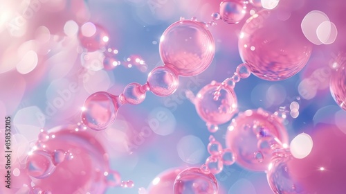 Pink bubbles with bokeh background