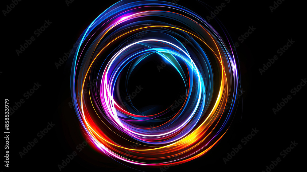 Technological colorful aperture isolated on black background Technological colorful aperture isolated on black background