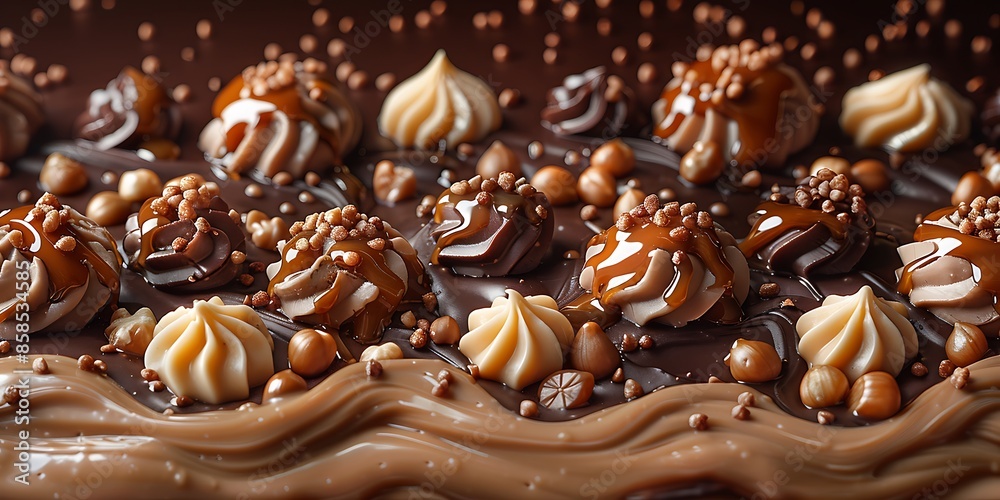 Decadent Chocolate Delight with Caramel and Nuts Decadent Chocolate Delight with Caramel and Nuts
