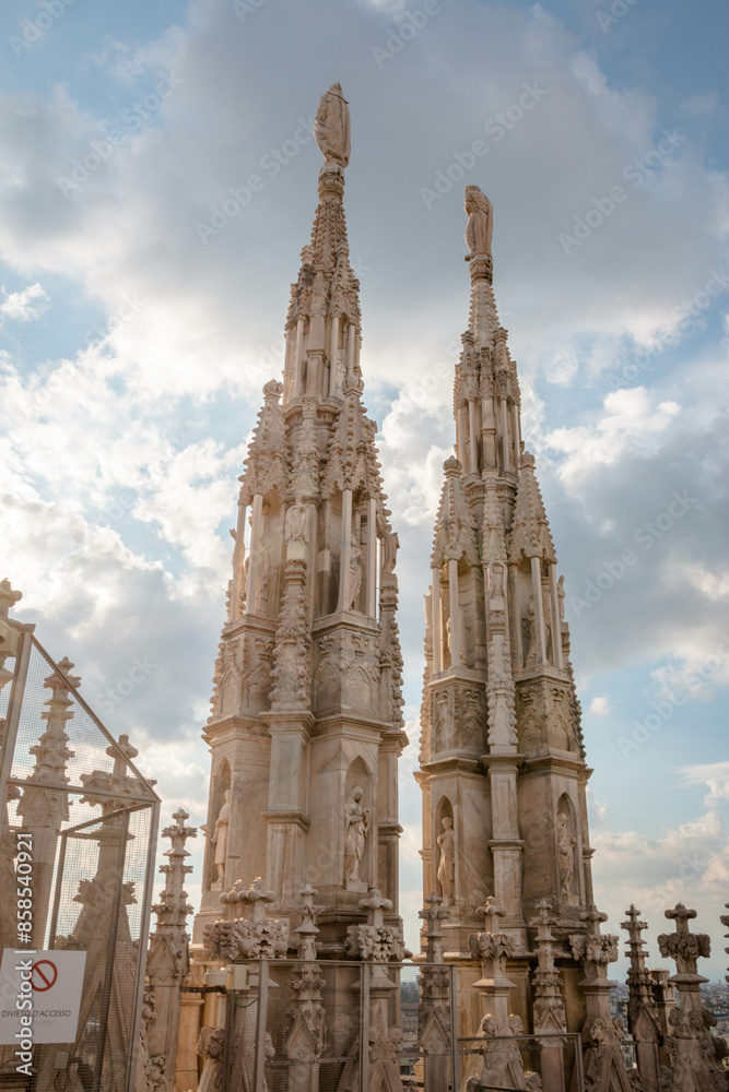 Views from Milan Cathedral in the city of Milan, Italy Views from Milan Cathedral in the city of Milan, Italy