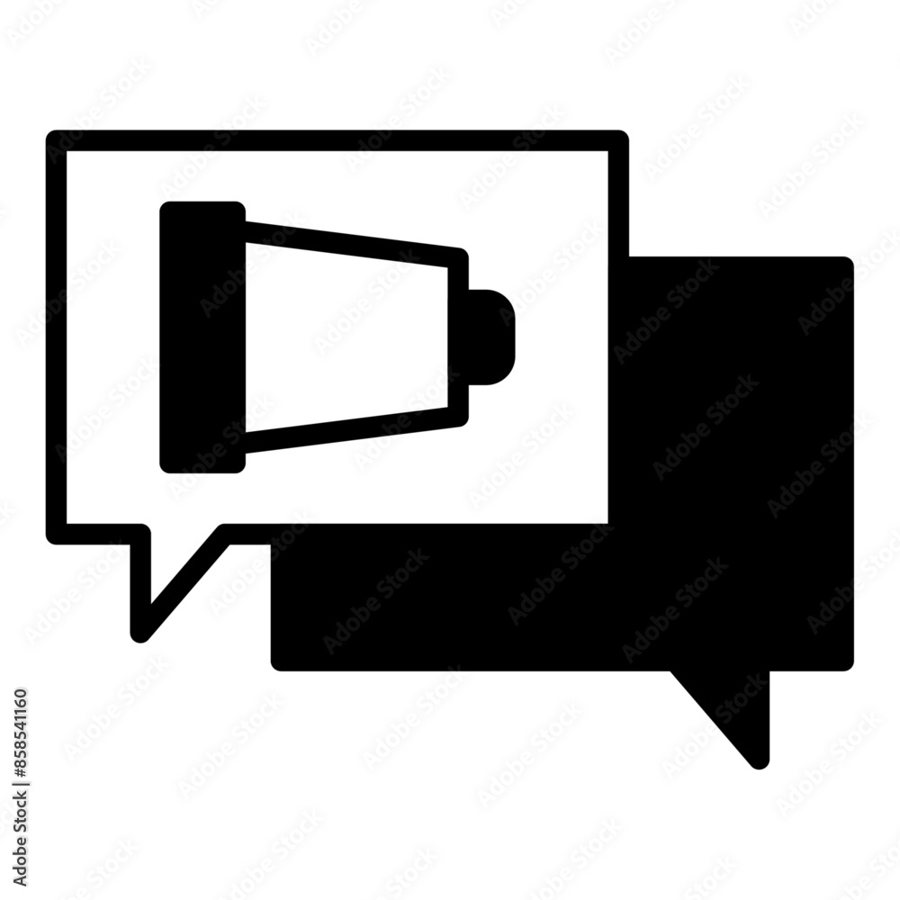 Announcement glyph icon vector for mobile app, website, logo and presentation design. Announcement glyph icon vector for mobile app, website, logo and presentation design.