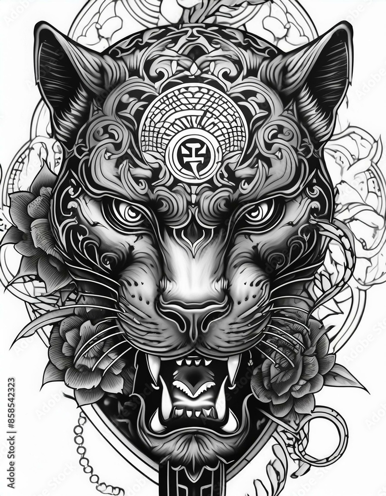ilustración de animal demoniaco con estilo de arte japonés 11 ilustración de animal demoniaco con estilo de arte japonés 11