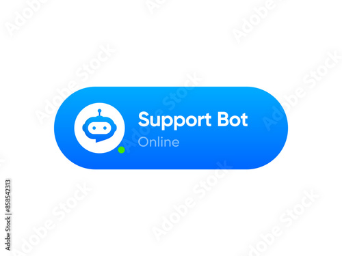 ChatBot button. Online chat window interface element for website or mobile app. Customer support service with artificial intelligence technology. Vector element