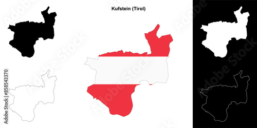 Kufstein blank outline map set