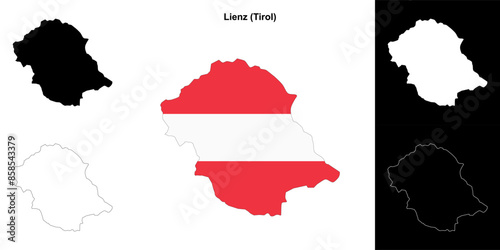Lienz blank outline map set