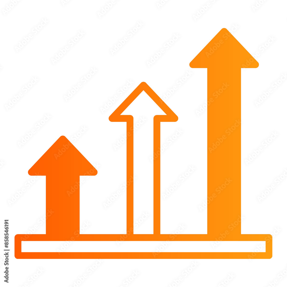 Growth glyph gradient icon vector for mobile app, website, logo and presentation design. Growth glyph gradient icon vector for mobile app, website, logo and presentation design.
