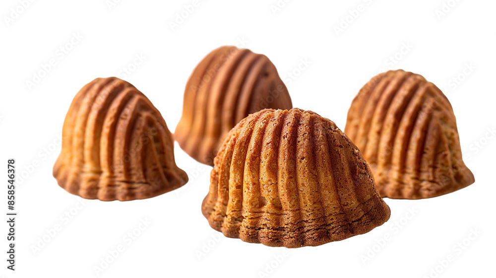 Group of Delicious French Madeleines on Transparent Background, Classic Pastry Treats for Bakery or Dessert Concept, Closeup of Gourmet Snack Items with Vintage Appeal Group of Delicious French Madeleines on Transparent Background, Classic Pastry Treats for Bakery or Dessert Concept, Closeup of Gourmet Snack Items with Vintage Appeal