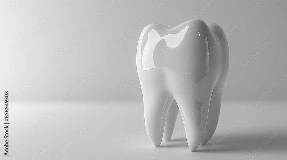 Radiant White Tooth: Dental Perfection on a Clean Background Radiant White Tooth: Dental Perfection on a Clean Background