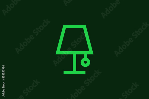 desk lamp illustration in line style design. Vector illustration.