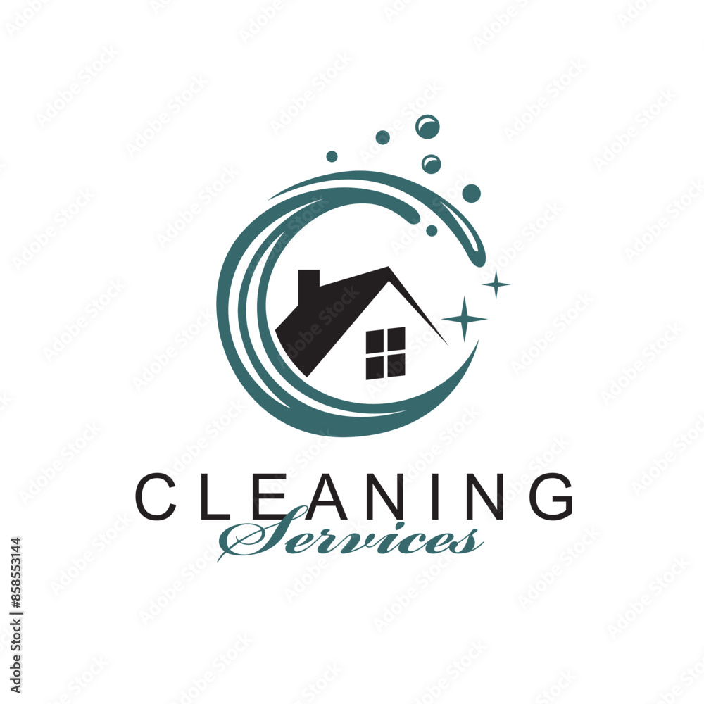 cleaning service design with house and water splash isolated on white background cleaning service design with house and water splash isolated on white background