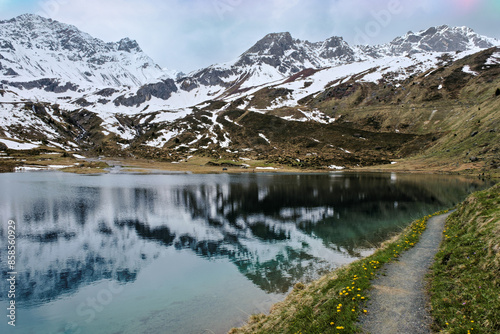 Mountain lake reflection