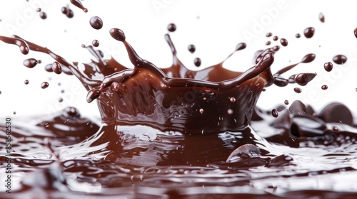 Decadent Chocolate Splash Isolated on White Background