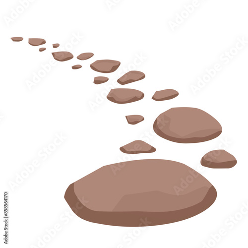 Stone path way Illustration. Footpath clipart.