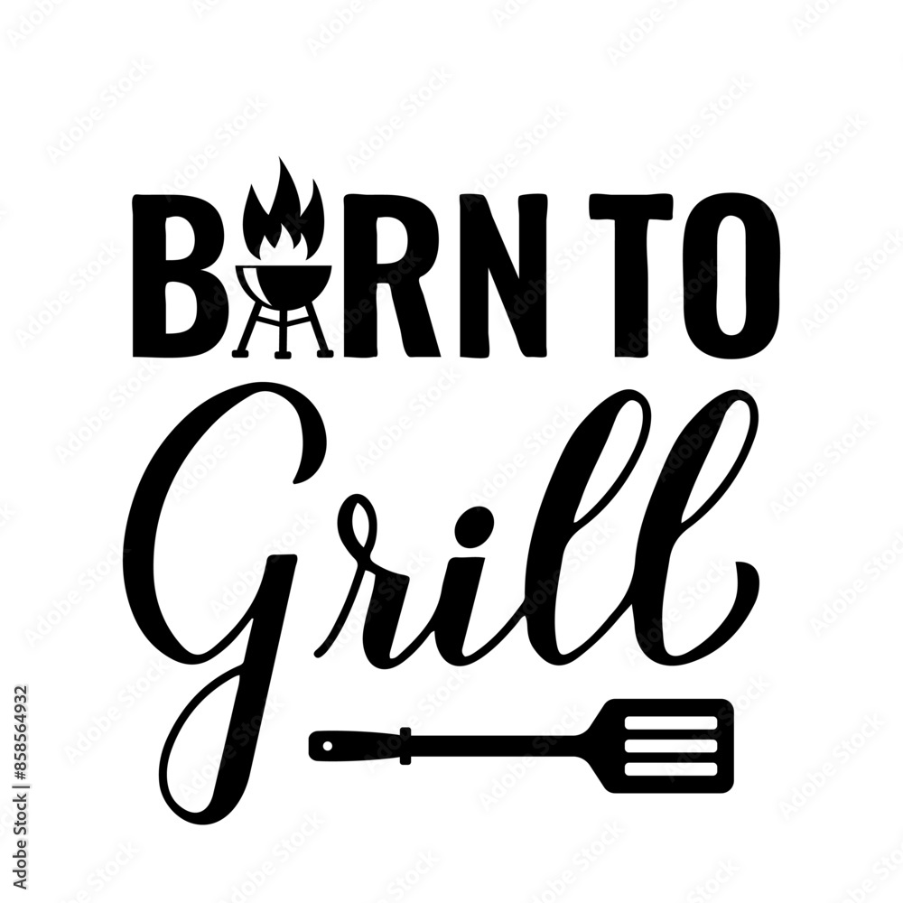 Born to grill calligraphy hand lettering isolated on white. Funny BBQ quote. Vector template for typography poster, banner, flyer, sticker, shirt design, etc.