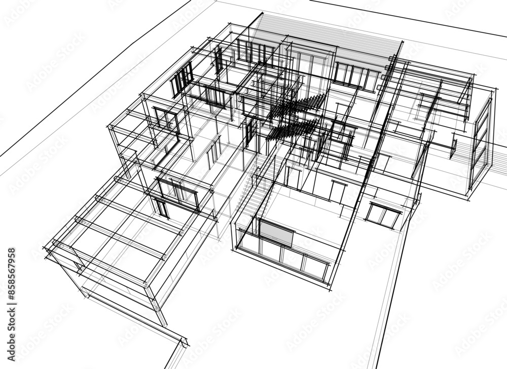 Naklejka premium sketch of house