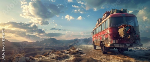 Illustration Of A Bus Traveler'S Survival Guide