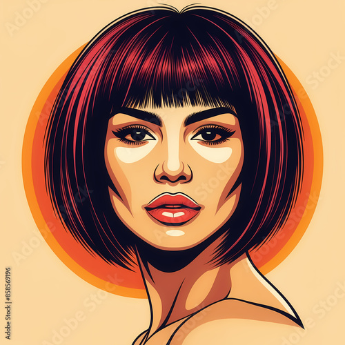 Logo for a Latina beauty or hair stylist salon, featuring chic design elements inspired by Latin culture