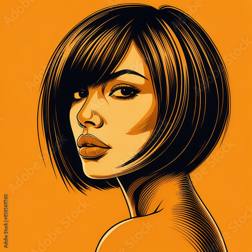 Logo for a Latina beauty or hair stylist salon, featuring chic design elements inspired by Latin culture