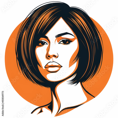 Logo for a Latina beauty or hair stylist salon, featuring chic design elements inspired by Latin culture
