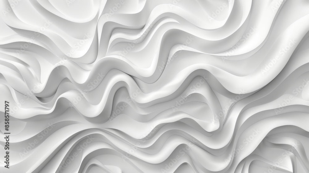 A close-up image of a white textured background with wavy lines and curves