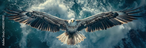 Majestic Bald Eagle Soaring Above the Clouds