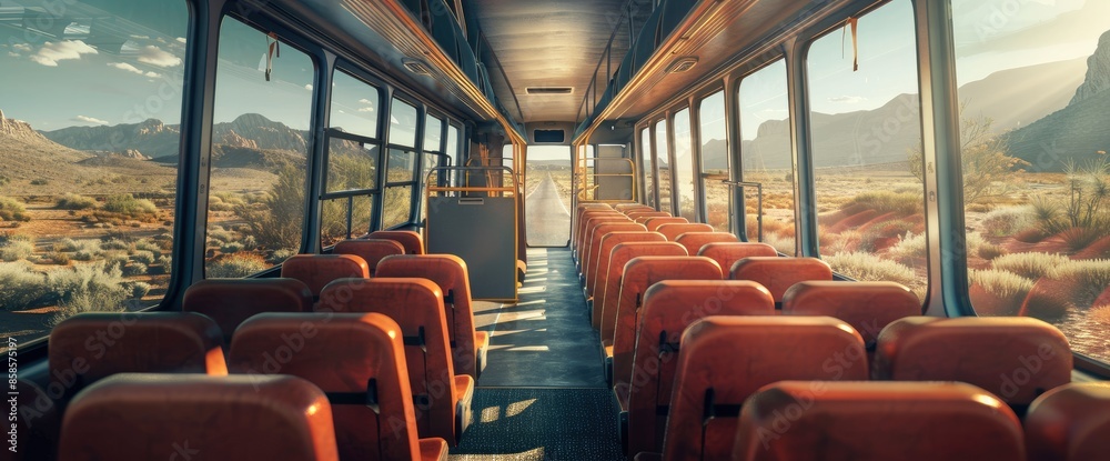 Fototapeta premium Bus With Large Windows Offering Panoramic Views