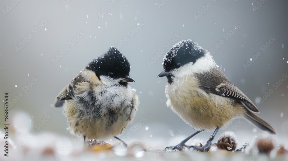 Obraz premium A pair of tiny birds